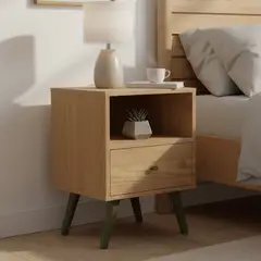 YARDAS - Velador 1 Cajón(es) Jaén 39x54x30 cm Nogal