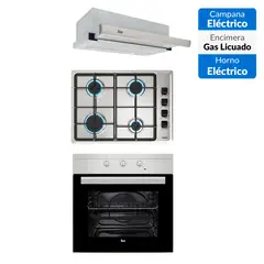 TEKA - Combo Horno 50+Encimera a Gas 4P+campana extraible inoxidable