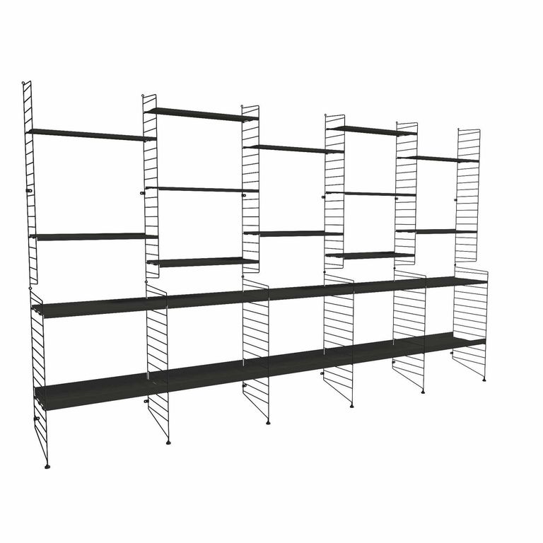 Estante Vintage Acero 7 Nivel(es) 66x27x107.5 cm Negro