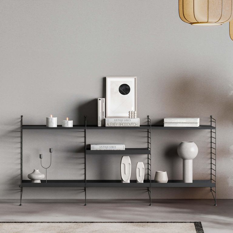Arrimo Modular Metálico Vintage Negro 66x107.5x14 cm