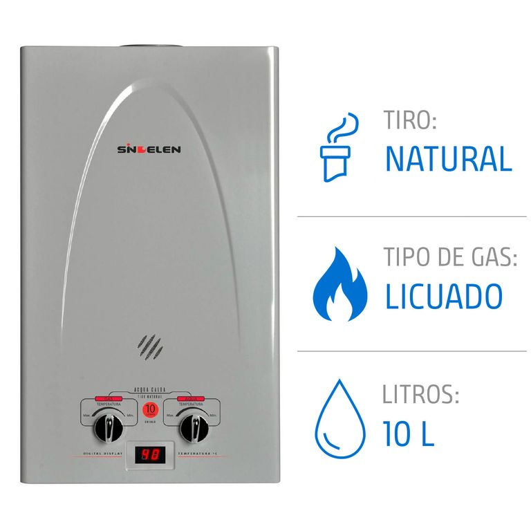 Calefont 10 Litros Gas Licuado Tiro Natural Ionizado