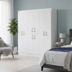 STANFORD - Closet 8 puertas 8 Puerta(s) 3 Repisa(s) 150xx38 cm Blanco