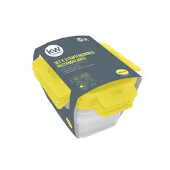 KW - Set 3 Contenedores Rectangular Plástico 360 ml