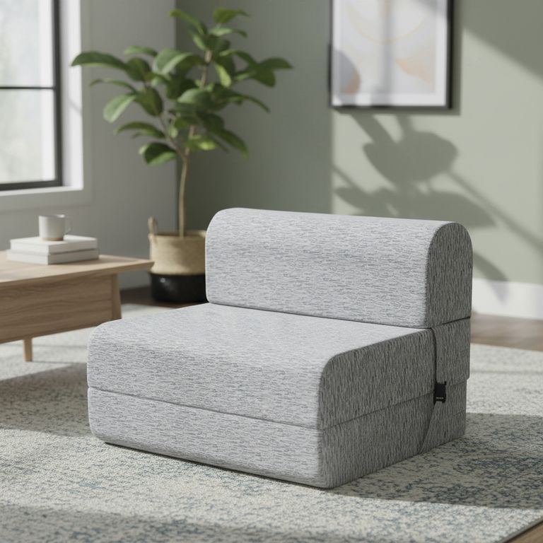 Sofá Cama Brocato Gris Claro 65x165x18 cm