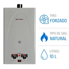 SINDELEN - Calefont Gas Natural 10 Litros Tiro Forzado Ionizado