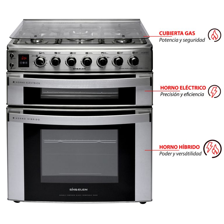 Cocina a Gas 5 Platos Inox CH-770DHIN