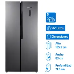 SINDELEN - Refrigerador Side by Side No Frost 512 Litros Inox RNF-520IN