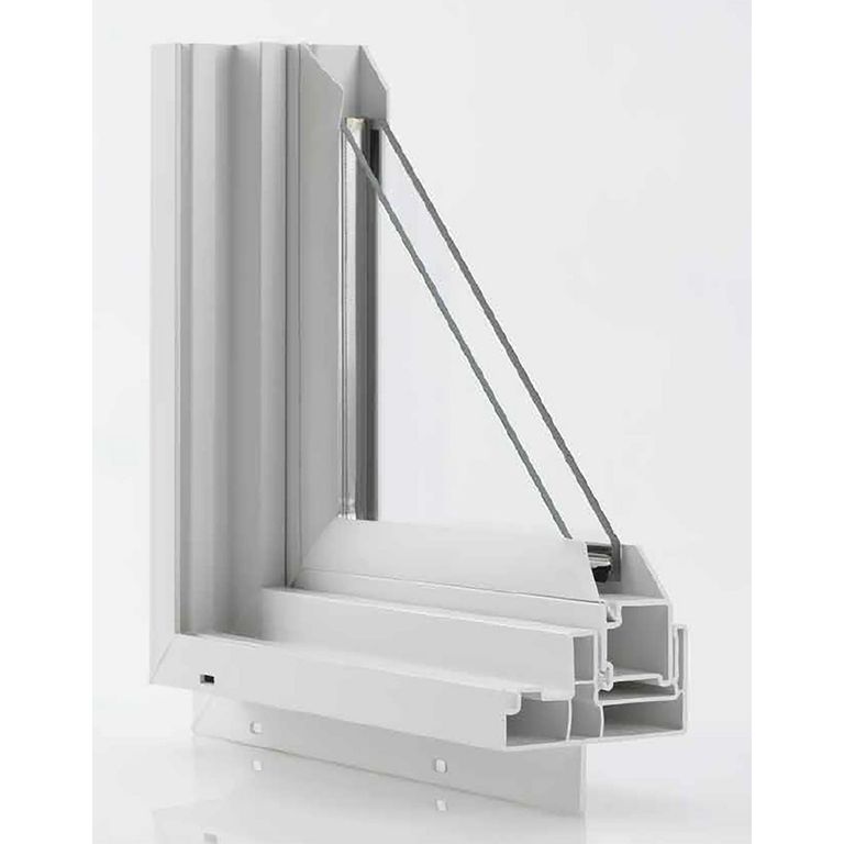 Ventana corredera PVC Una hoja móvil 100x100 cm Vidrio Termopanel Blanco