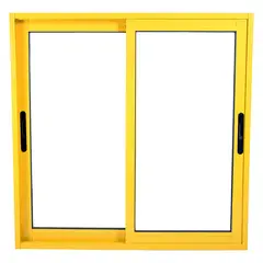 TERMOHOME - Ventana corredera Aluminio Corredera 100x100 cm Vidrio Termopanel Amarillo