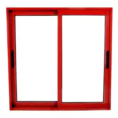 TERMOHOME - Ventana corredera Aluminio Corredera 150x200 cm Vidrio Termopanel Rojo