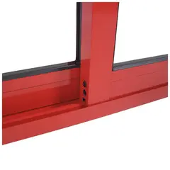 TERMOHOME - Ventana corredera Aluminio Corredera 150x200 cm Vidrio Termopanel Rojo