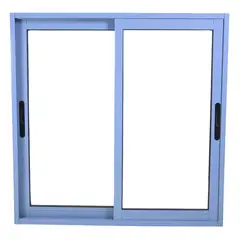 TERMOHOME - Ventana corredera Aluminio Corredera 100x100 cm Vidrio Termopanel Celeste