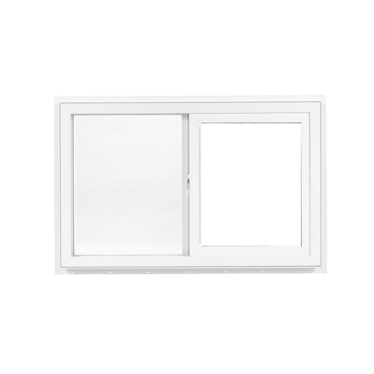 Ventana corredera PVC Una hoja móvil 120x120 cm Vidrio Termopanel Blanco