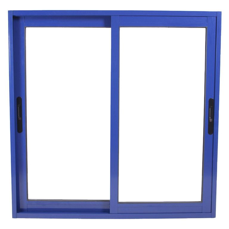 Ventana corredera Aluminio Corredera 100x100 cm Vidrio Termopanel Azul oscuro