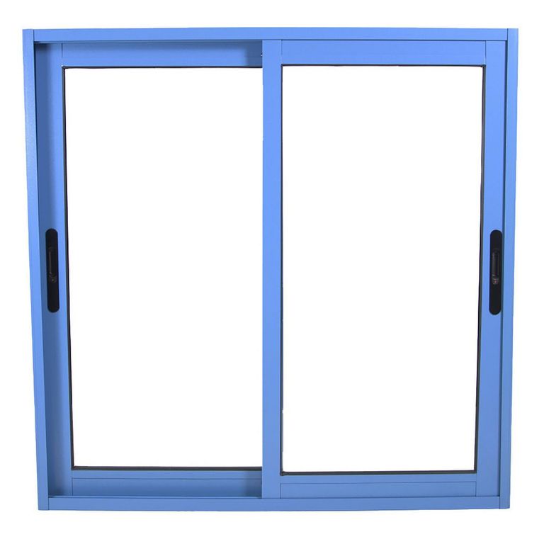 Ventana corredera Aluminio Corredera 100x100 cm Vidrio Termopanel Azul claro