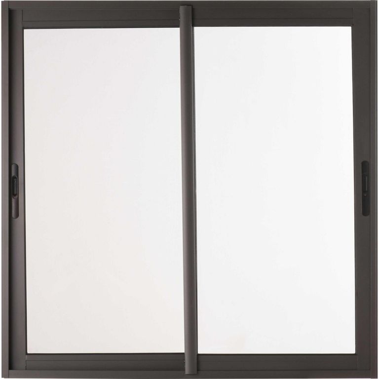 Ventana corredera Aluminio Corredera 100x100 cm Vidrio Termopanel Grafito