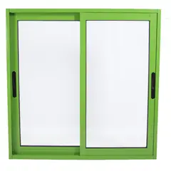 TERMOHOME - Ventana corredera Aluminio Corredera 150x100 cm Vidrio Termopanel Verde claro