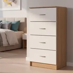 STANFORD - Cómoda 4 Cajón 4 Cajones 50x105x32 cm Bicolor