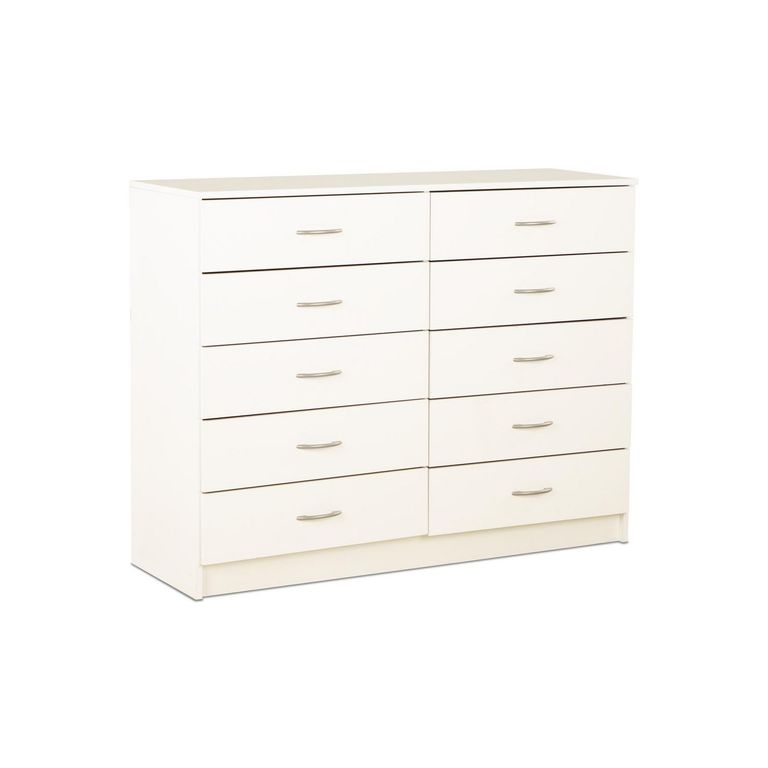 STANFORD Cómoda 10 Cajón(es) DB 120x93x40 cm Blanco
