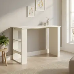 STANFORD - Escritorio 2 Repisas Blanco 110x80x48 cm