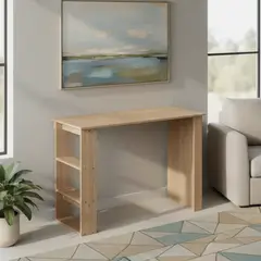 STANFORD - Escritorio 2 Repisas Nogal 110x80x48 cm