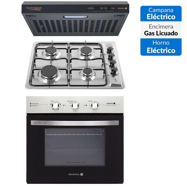 Kit horno empotrable HE-7200IN + encimera CEG-4600IN + campana CA-606NG
