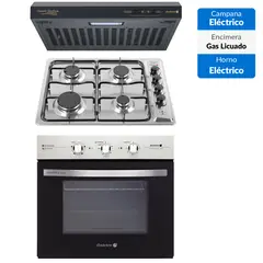 SINDELEN - Kit horno empotrable HE-7200IN + encimera CEG-4600IN + campana CA-606NG
