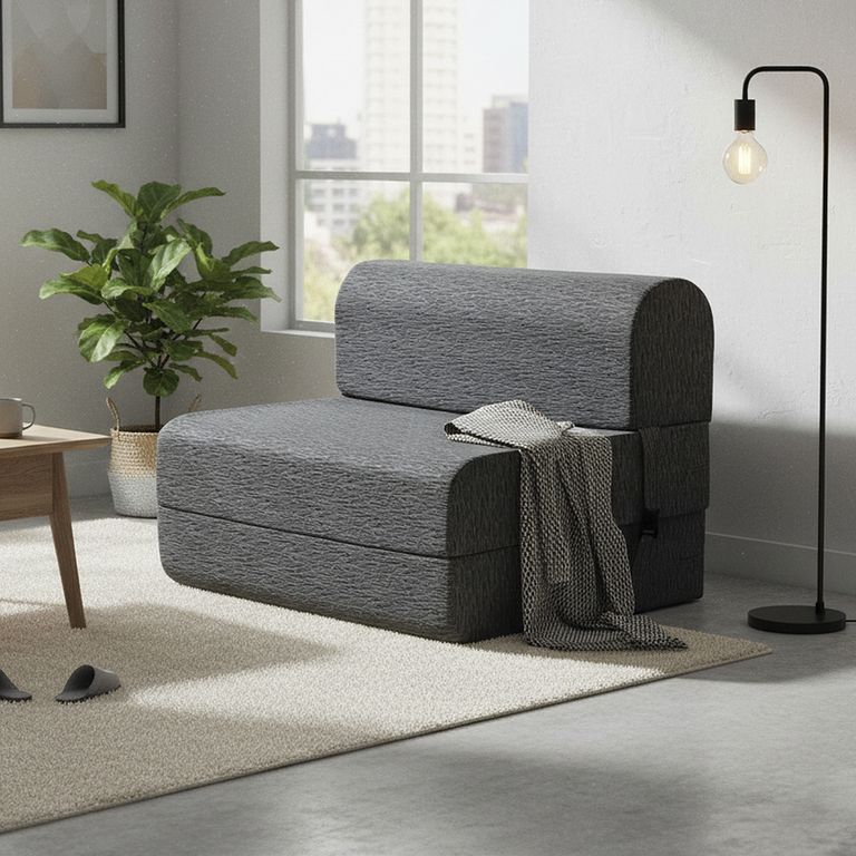 Sofá Cama Genova Gris Oscuro 65x165x18 cm