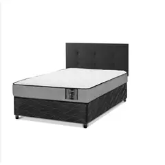 FLEX - Cama Americana Star 1,5 Plaza 105x190 cm/Respaldo Royal Negro