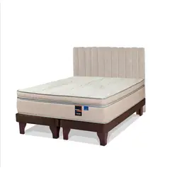 FLEX - Cama Europea Maximo Cobre King/Respaldo Tubular Beige