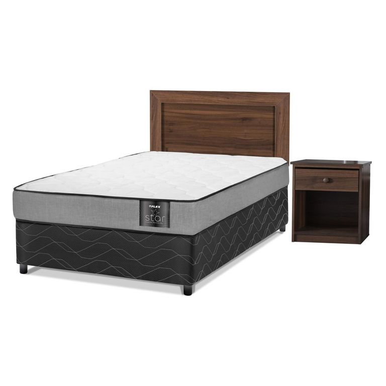 FLEX Cama 1 plaza Americana Star Gris