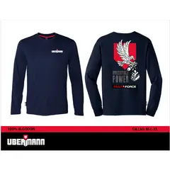 UBERMANN - Polera manga larga Hombre Azul XL