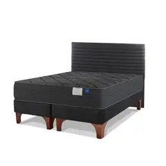 FLEX - Cama Europea Black 2 Plaza Box BD/Respaldo Modern Grafito