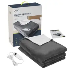 OZU - Frazadas Eléctrica Polar 2 plazas 160 W Gris