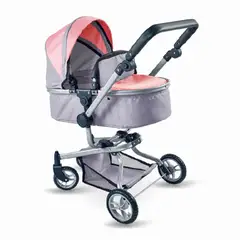 KIDSCOOL - Coche cuna de juguete para muñeca rosado