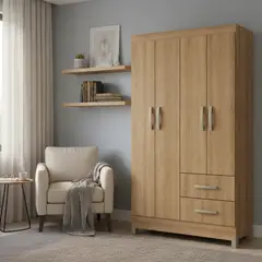 MOBILFRANK - Combo 2 closet 4 puertas 2 cajones Miel