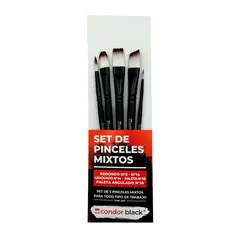 CONDOR - Set de Pinceles Mixtos para Manualidades y Pintura Cerda Sintética