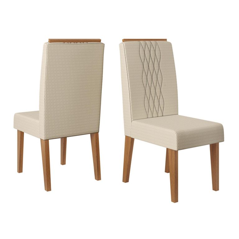 Pack 2 sillas Lia Beige 99x42x60.5 cm