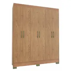 VEKKAHOME - Clóset Roma 6 Puerta(s) 1 Cajón(es) 6 Repisa(s) 147x182.5x47 cm Café