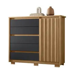 VEKKAHOME - Zapatera Dueto MDF 3 Nivel(es) 109x125x43 cm Grafito