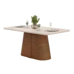VEKKAHOME - Mesa de comedor Ryze Beige 100x81x180 cm