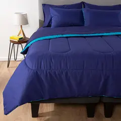 ARTHOME - Plumón Bicolor Azul/Calipso 1.5 plazas