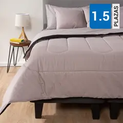 ARTHOME - Plumón 1.5 plazas Bicolor Negro/Gris