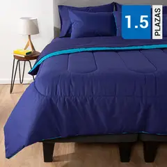 ARTHOME - Plumón Bicolor Azul/Celeste 1.5 plazas