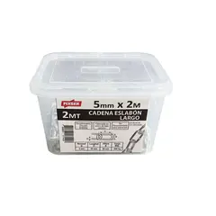 MAMUT - Cadena Acero Eslabón Largo 5 mm 2 m Plateado