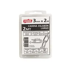 MAMUT - Cadena Acero Eslabón Largo 3 mm 2 m Plateado