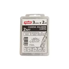 MAMUT - Cadena Acero Eslabón Corto 3 mm 2 m Plateado