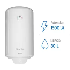 ATLANTIC - Termo Eléctrico 80 Litros 1500 W de Muro