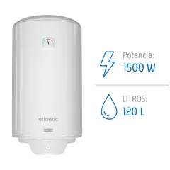 ATLANTIC - Termo Eléctrico 120 Litros 1500 W de Muro