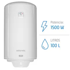 ATLANTIC - Termo Eléctrico 100 Litros 1500 W de Muro